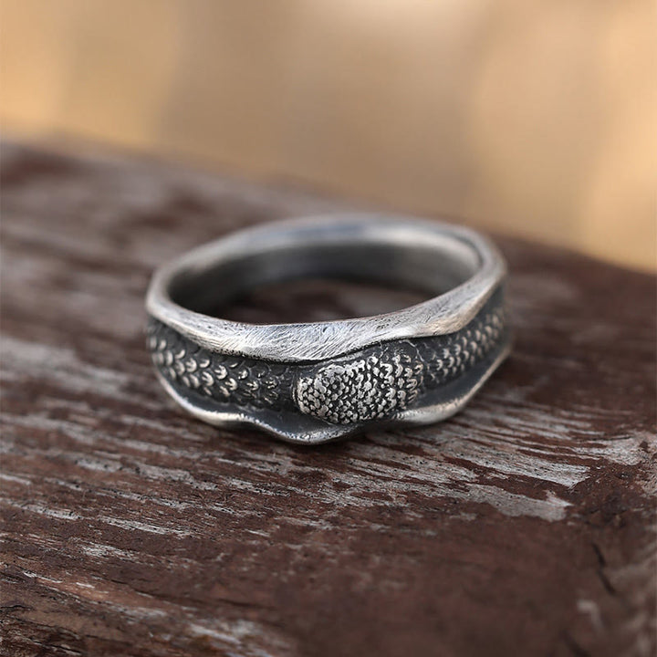 WorldNorse 999 Sterling Silver Serpent Scale Encrusted Handcrafted Ring - US 11 - image 0
