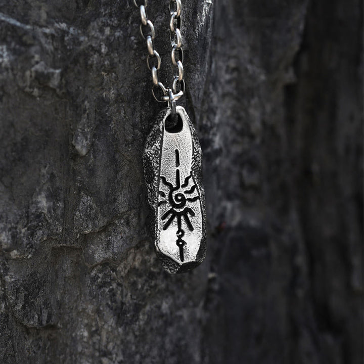 WorldNorse 999 Sterling Silver Rugged Sun Symbol Artisan Necklace - image 0