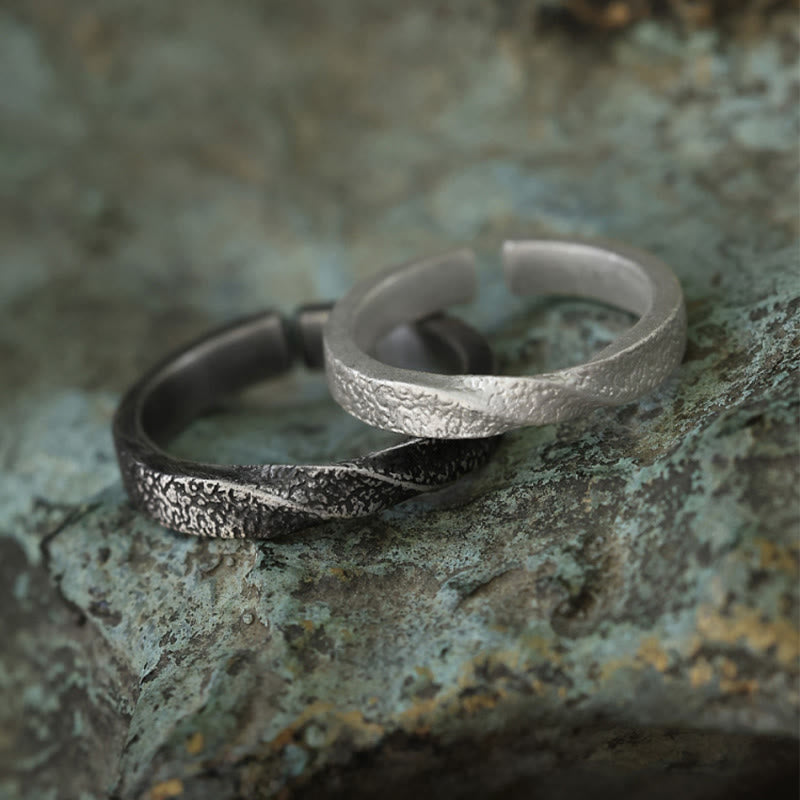 WorldNorse Handcrafted 999 Silver Handmade Rugged Twist Textured Ring - image 0