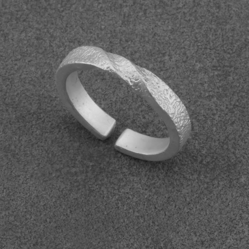 WorldNorse Handcrafted 999 Silver Handmade Rugged Twist Textured Ring - Silver White - image 1