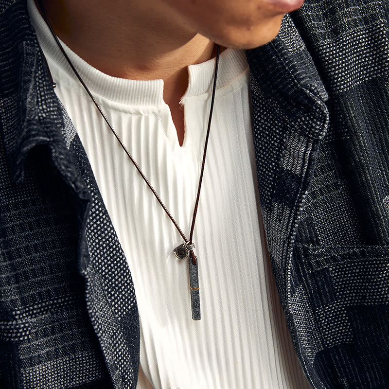 WorldNorse Handcrafted 999 Silver Artisan Volcanic-Textured Gold-Streak Necklace - image 1