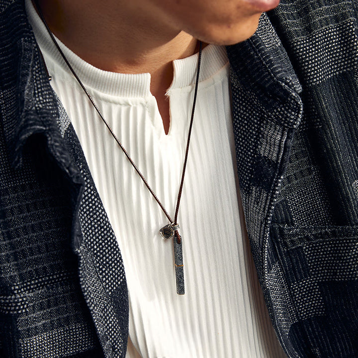 WorldNorse Handcrafted 999 Silver Artisan Volcanic-Textured Gold-Streak Necklace - image 1