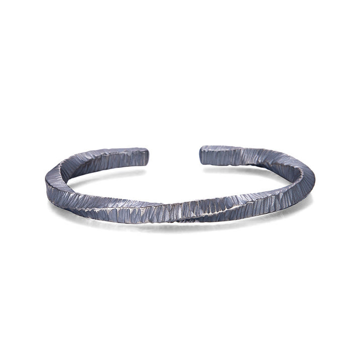 WorldNorse 999 Sterling Silver Rugged Ribbed Embossed Cuff Bracelet - image 4