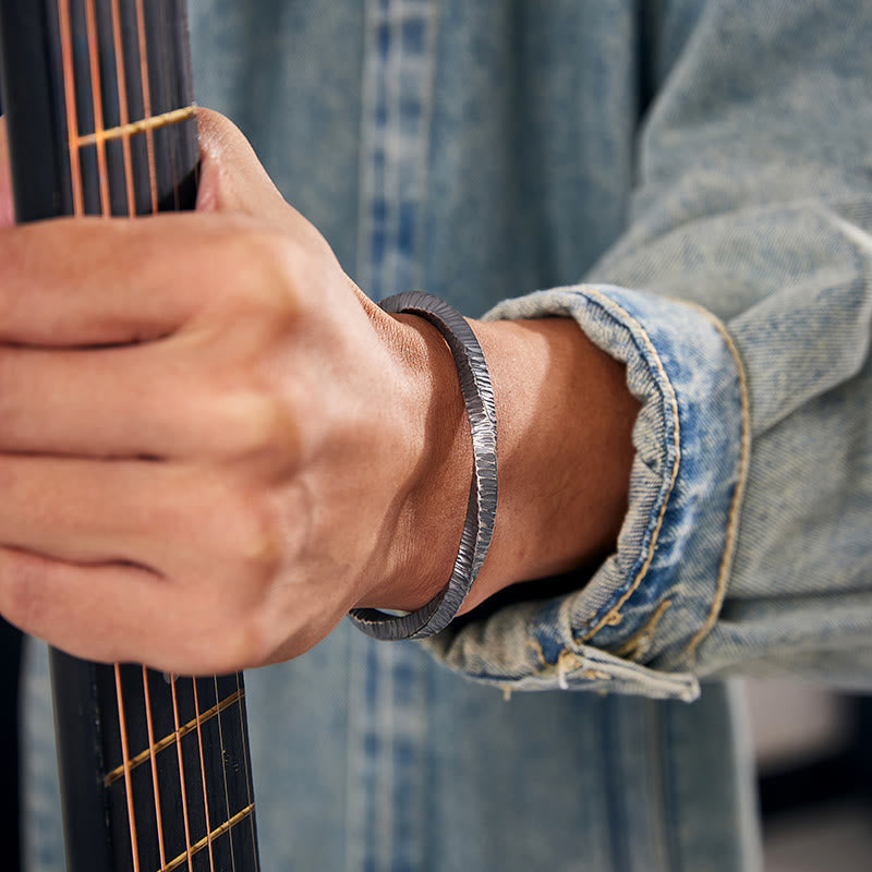 WorldNorse Handcrafted 999 Silver Rugged Ribbed Embossed Cuff Bracelet - image 6