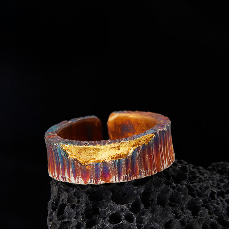 WorldNorse Handcrafted 999 Silver Iridescent Textured Hammered Ring - image 2