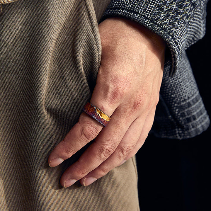 WorldNorse Handcrafted 999 Silver Iridescent Textured Hammered Ring - image 7