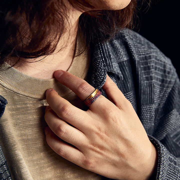 WorldNorse 999 Sterling Silver Iridescent Textured Hammered Ring - image 6