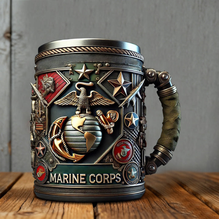 WorldNorse Artisan Textured Gear Embossed Mug - Marine Corps - image 3