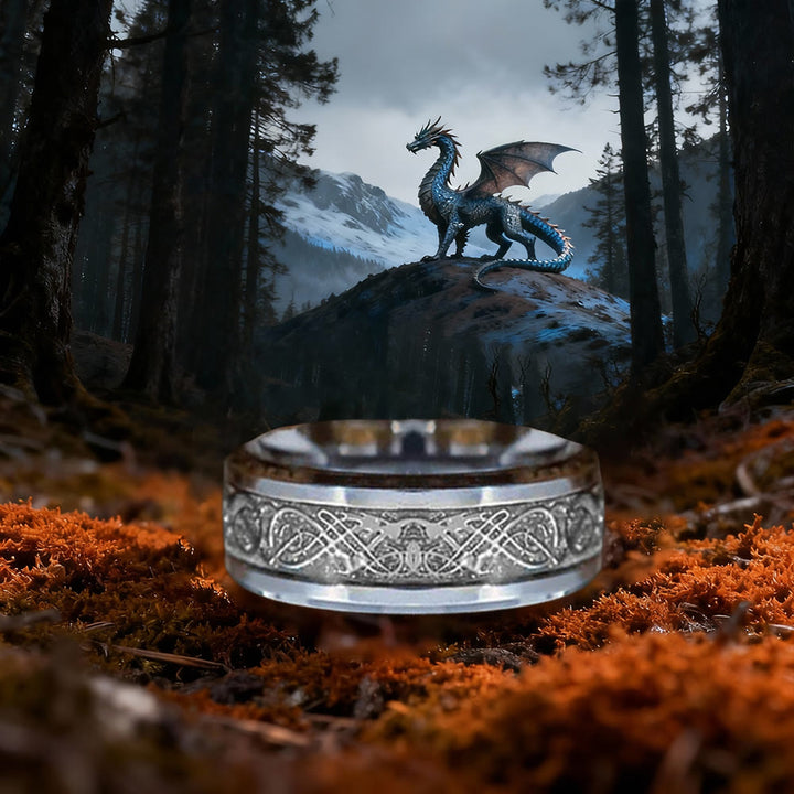 WorldNorse Tungsten Carbide Celtic with Dragon Ring - image 8