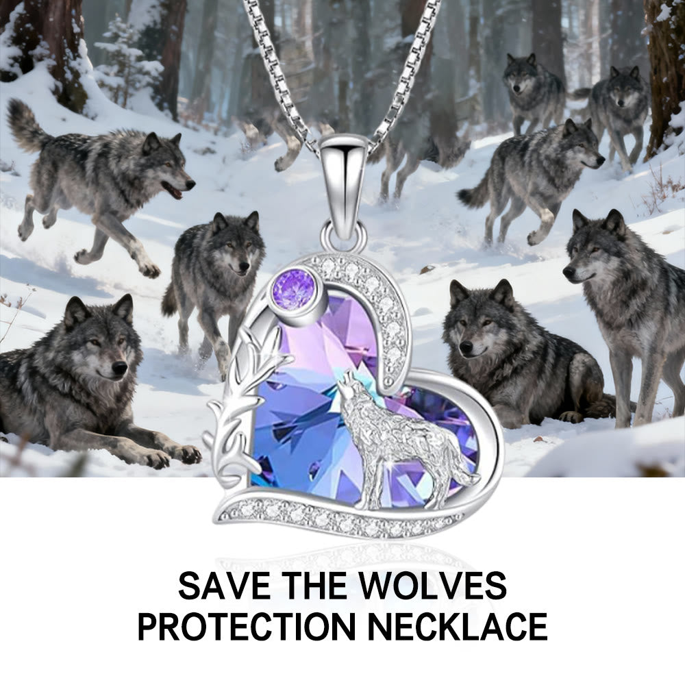 FREE Today: Save the Wolves - Heart Wolf Howl Protection Necklace - Purple - image 5