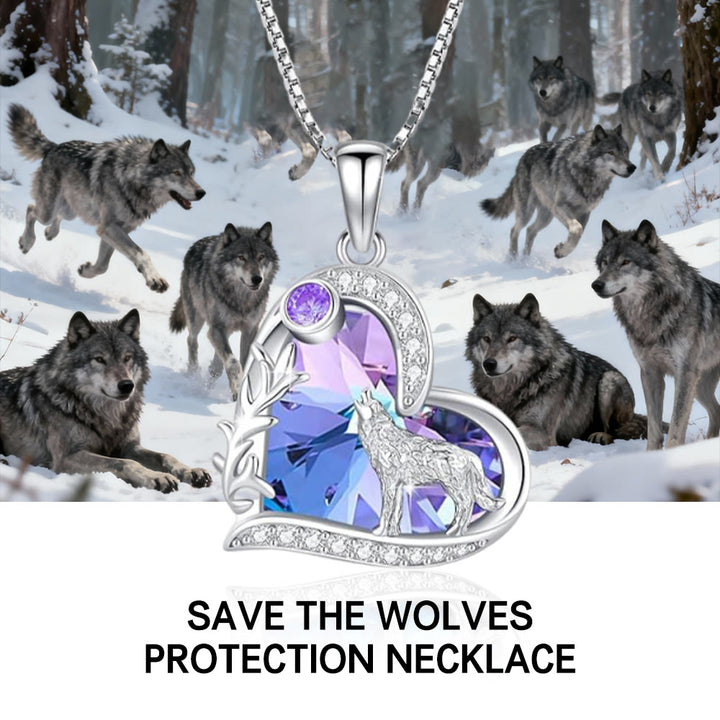 FREE Today: Save the Wolves - Heart Wolf Howl Protection Necklace - Purple - image 5
