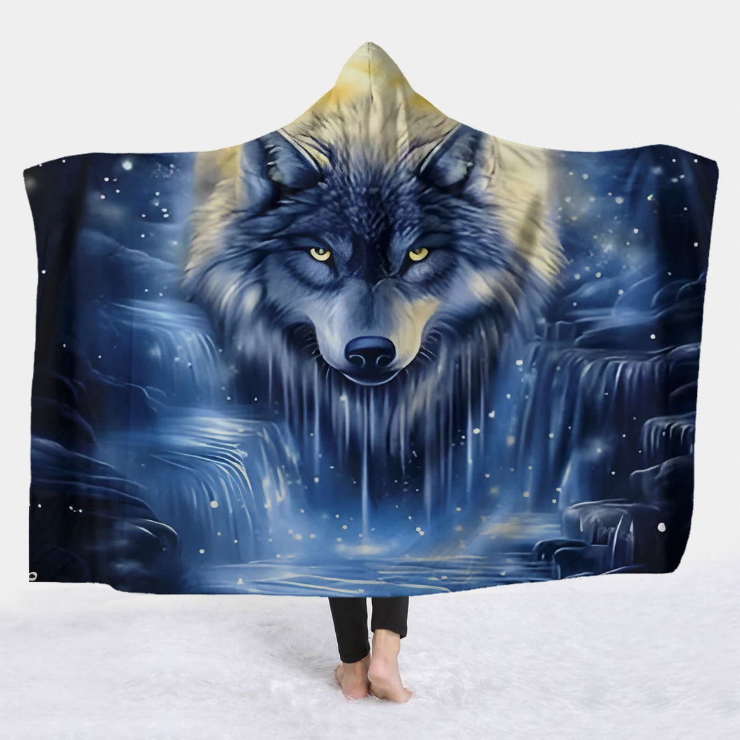 WorldNorse Cascade Veil Wolf Hooded Blanket - 150x200cm - image 1