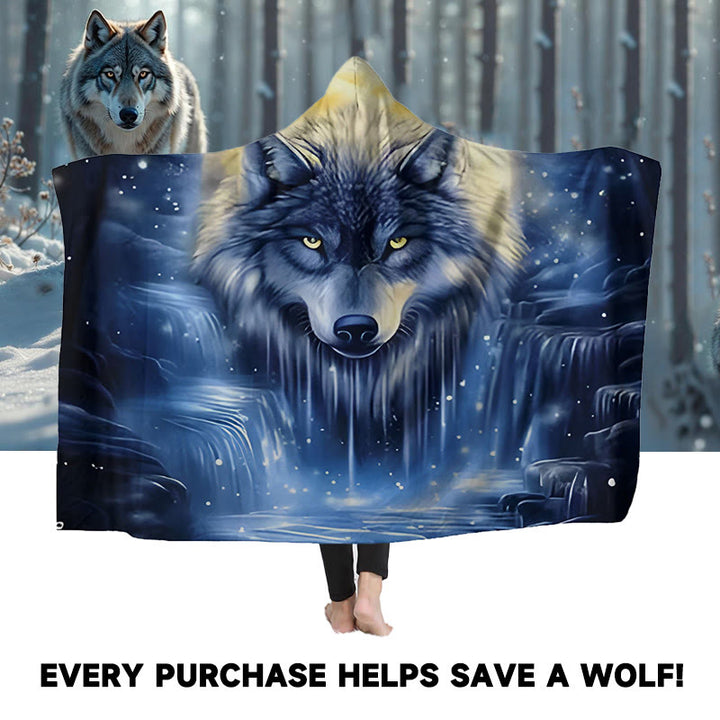 WorldNorse Cascade Veil Wolf Hooded Blanket - image 0