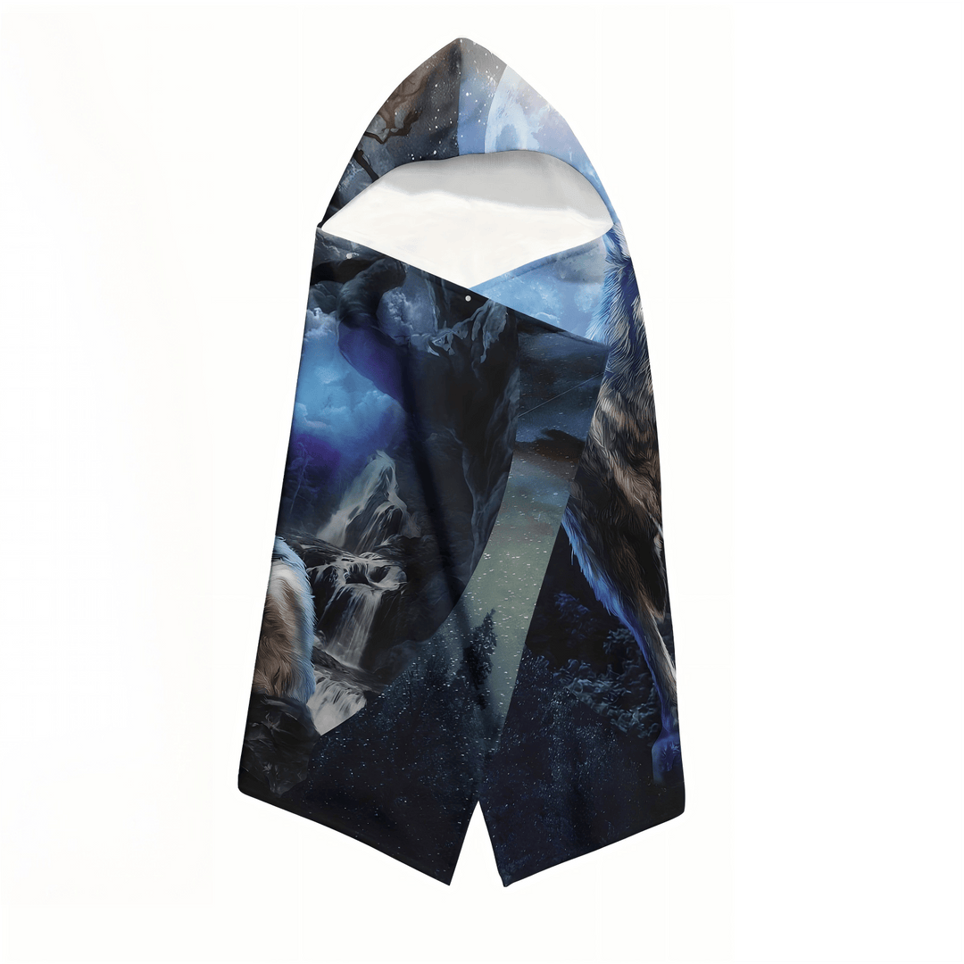 WorldNorse Nebula Grove Wolf Hooded Blanket - image 3