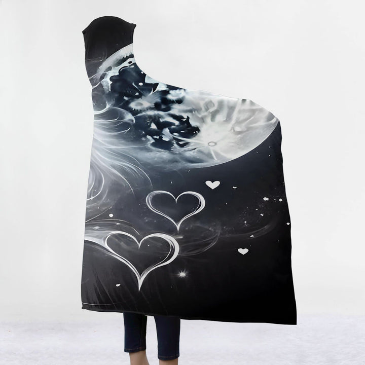 WorldNorse Lunar Heart Glow Wolf Hooded Blanket - image 2