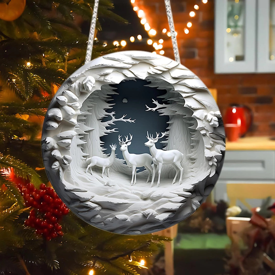 WorldNorse Moonlit Frostwood Deer Christmas Hanging Ornament - image 2