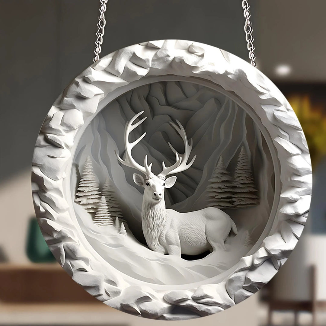 WorldNorse Frosted Snowdune Deer Christmas Hanging Ornament - image 3