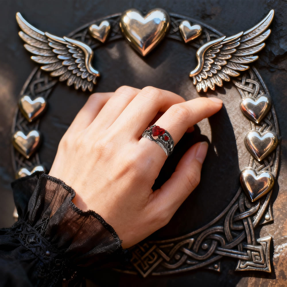 FREE Today: Angel Wings Heart Zircon Ring - image 6