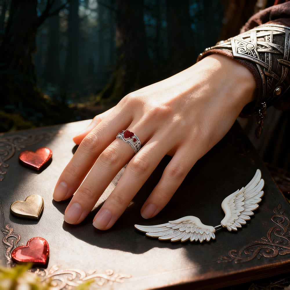 FREE Today: Angel Wings Heart Zircon Ring - image 1