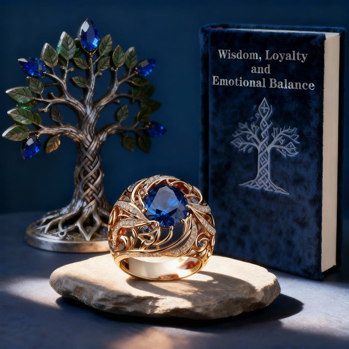 FREE Today: Hollow Gold Filigree Sapphire Ring - image 3