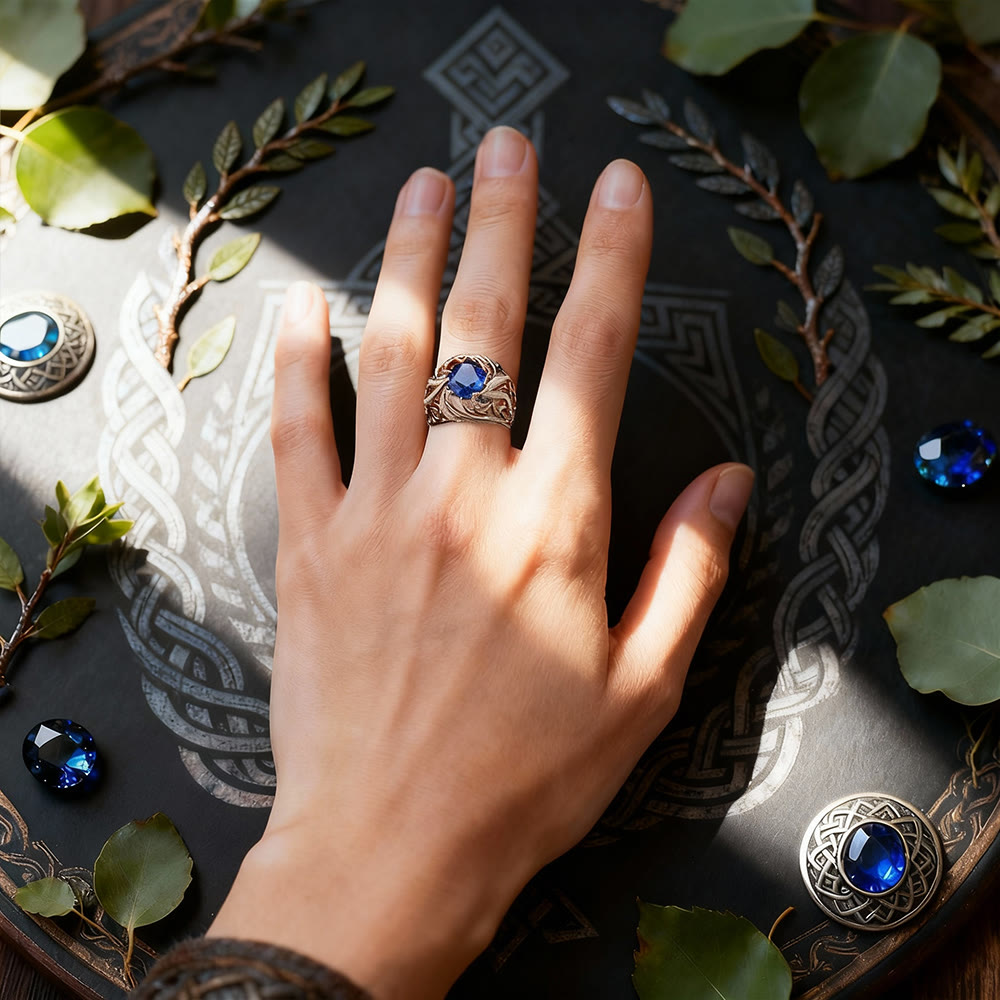 FREE Today: Hollow Gold Filigree Sapphire Ring - image 1