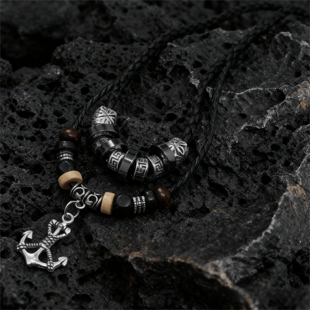 FREE Today: Geometric Engraved Bead Anchor Pendant Necklace - image 3