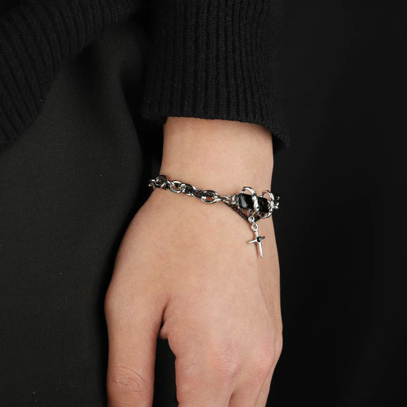 FREE Today: Metallic Link Gem Star Charm Bracelet - image 1