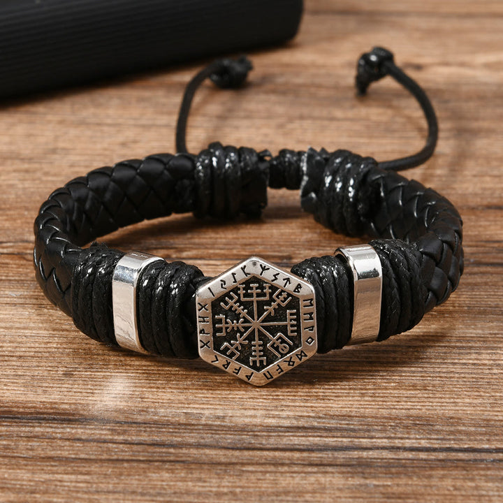 FREE Today: Viking Rune Adorned Twisted Leather Bracelet - image 3