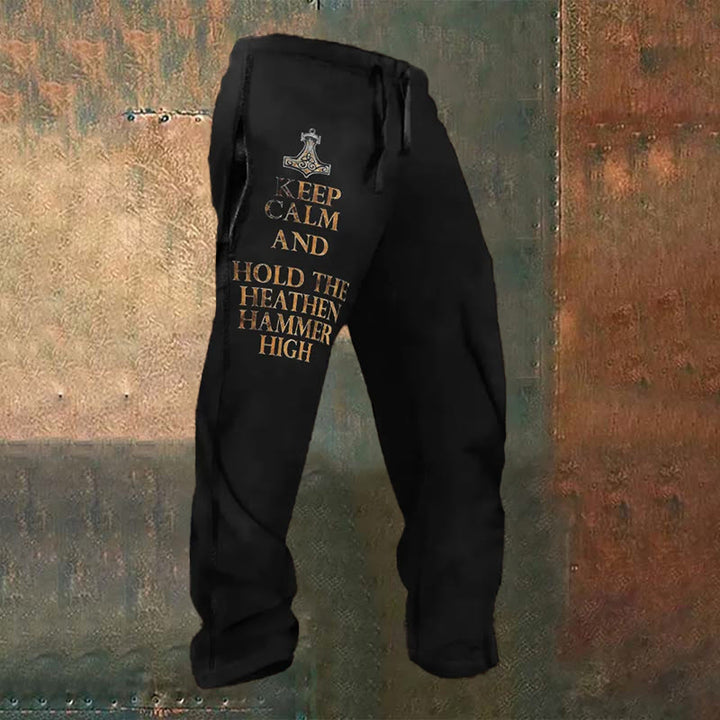 WorldNorse Mjolnir Keep Calm Emblem Sweatpants - US/UK/AU52，EU62 (6XL) - image 0