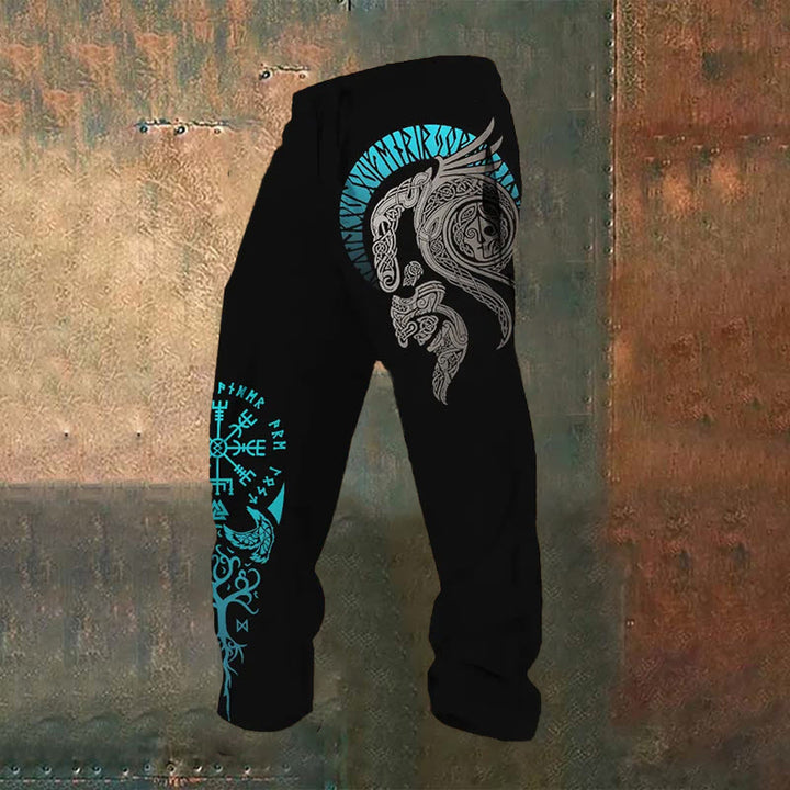 WorldNorse Turquoise Rune Yggdrasil Sweatpants - US/UK/AU52，EU62 (6XL) - image 0