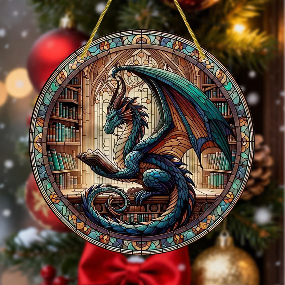 WorldNorse Stained Glass Dragon Niche Christmas Hanging Ornament - Norse Dragon - image 0