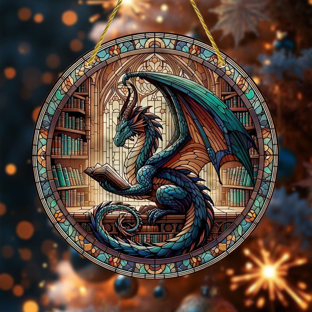 WorldNorse Stained Glass Dragon Niche Christmas Hanging Ornament - image 1