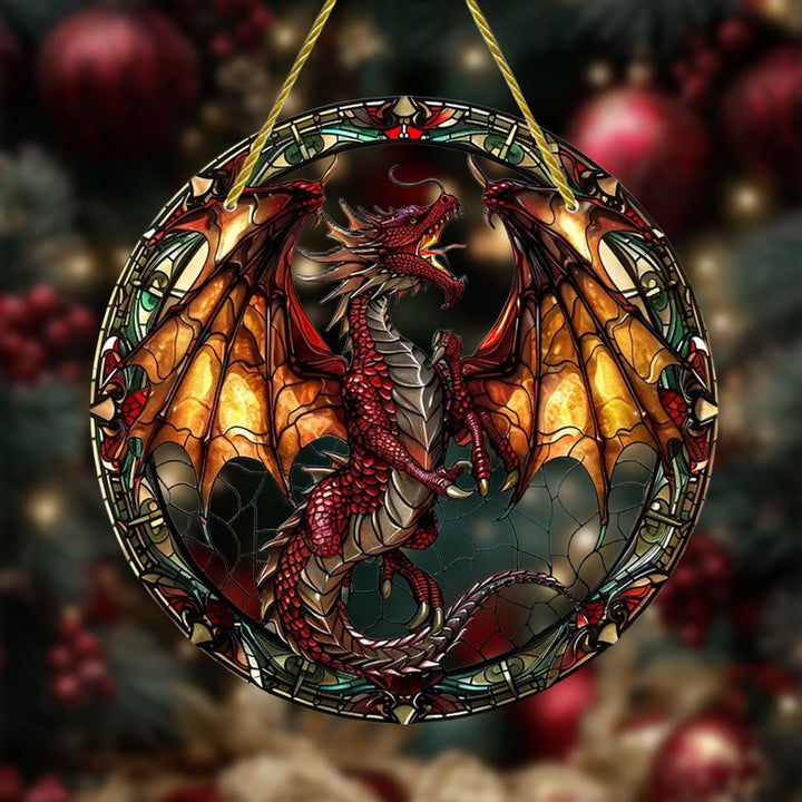 WorldNorse Scarlet Dragon Fiery Wing Christmas Hanging Ornament - image 2