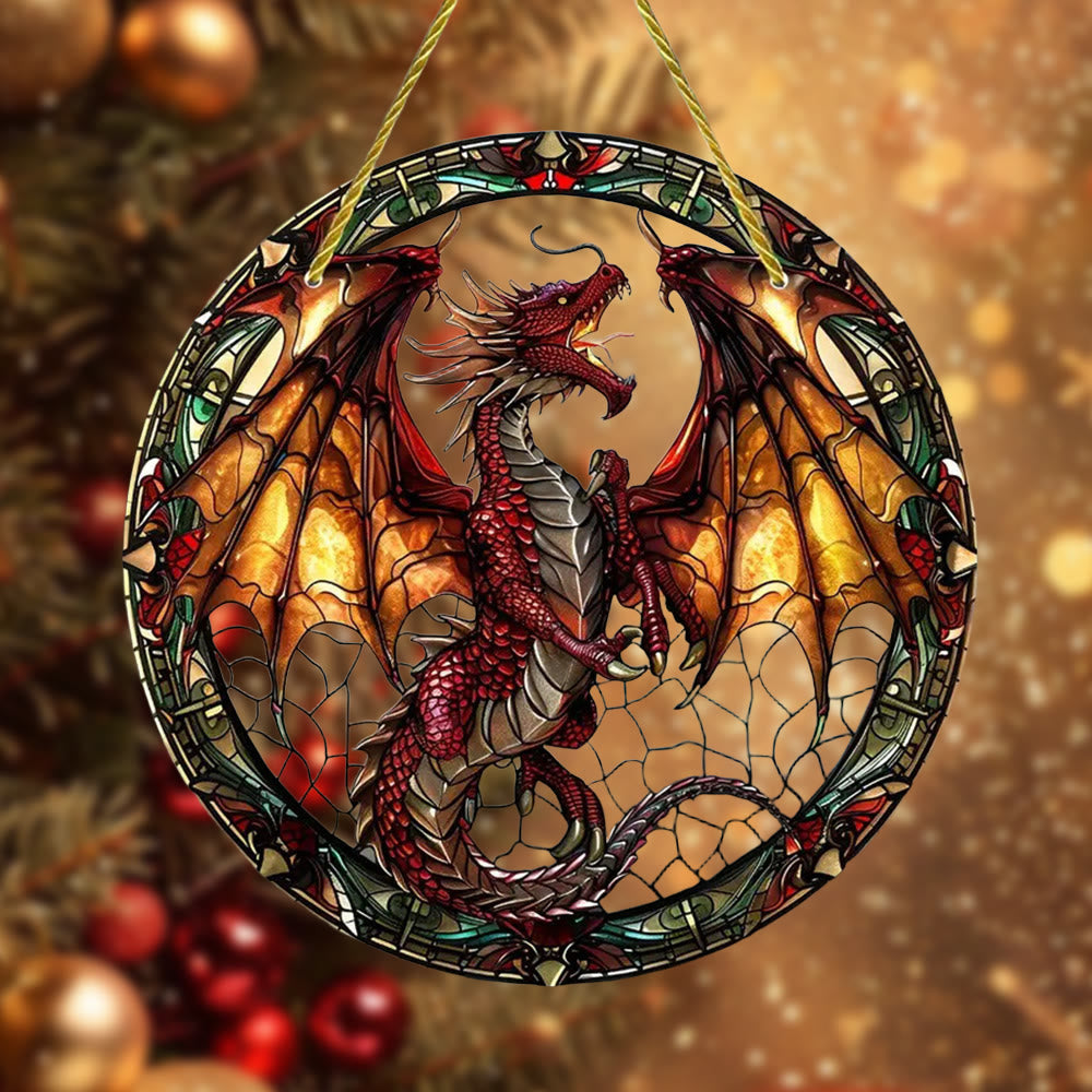 WorldNorse Scarlet Dragon Fiery Wing Christmas Hanging Ornament - image 3