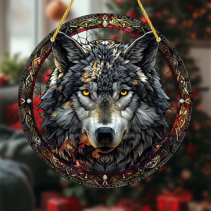 WorldNorse Wolf Visage Glowing Eye Christmas Hanging Ornament - image 2