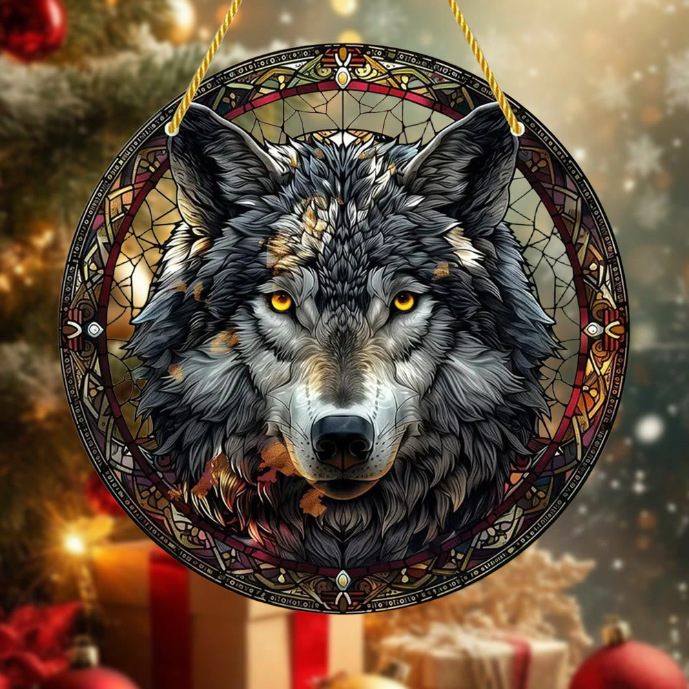 WorldNorse Wolf Visage Glowing Eye Christmas Hanging Ornament - image 3