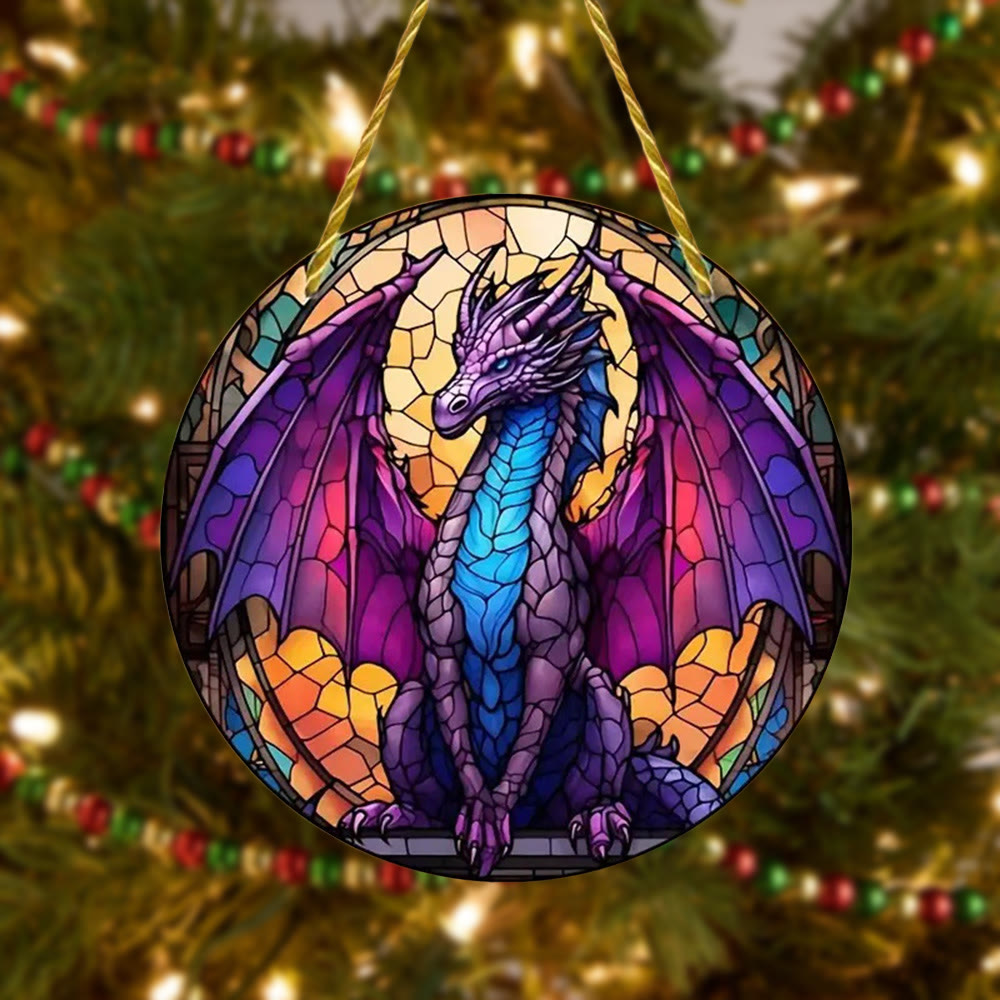 WorldNorse Violet Dragon Bright Scale Christmas Hanging Ornament - Norse Dragon - image 0