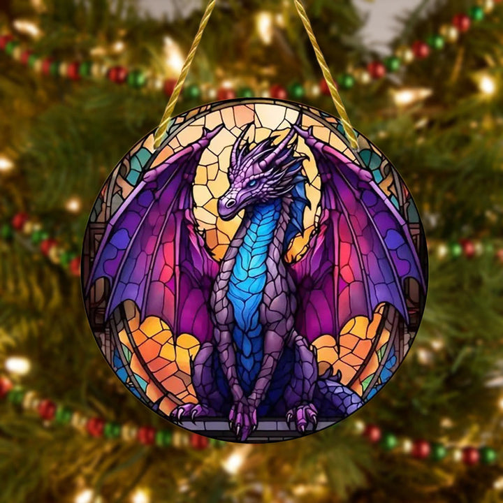 WorldNorse Violet Dragon Bright Scale Christmas Hanging Ornament - Norse Dragon - image 0