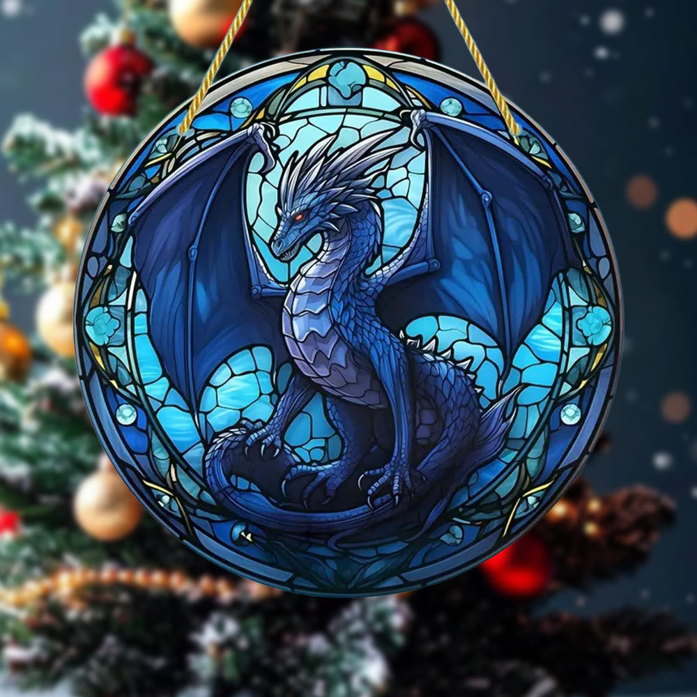 WorldNorse Azure Dragon Luminous Wing Christmas Hanging Ornament - Norse Dragon - image 0