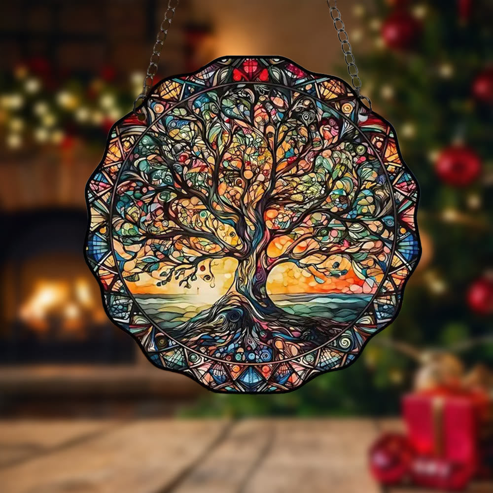 WorldNorse Whimsical Yggdrasil Curved Branch Christmas Hanging Ornament - Yggdrasil - image 0