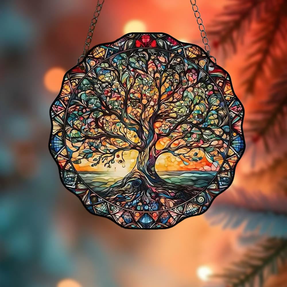 WorldNorse Whimsical Yggdrasil Curved Branch Christmas Hanging Ornament - image 2