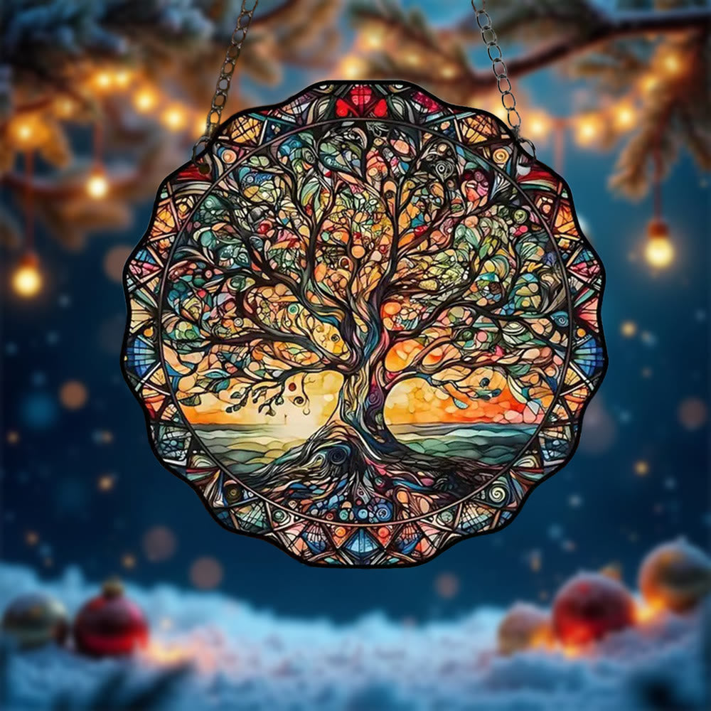 WorldNorse Whimsical Yggdrasil Curved Branch Christmas Hanging Ornament - image 1