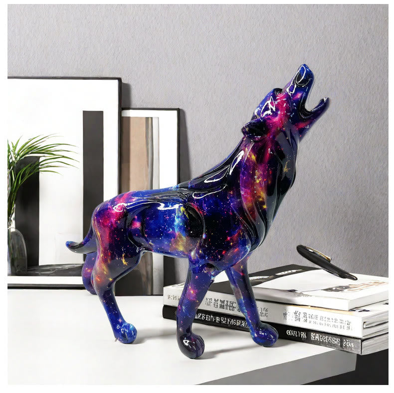 WorldNorse Starry Nebula Howling Wolf Decoration - image 2