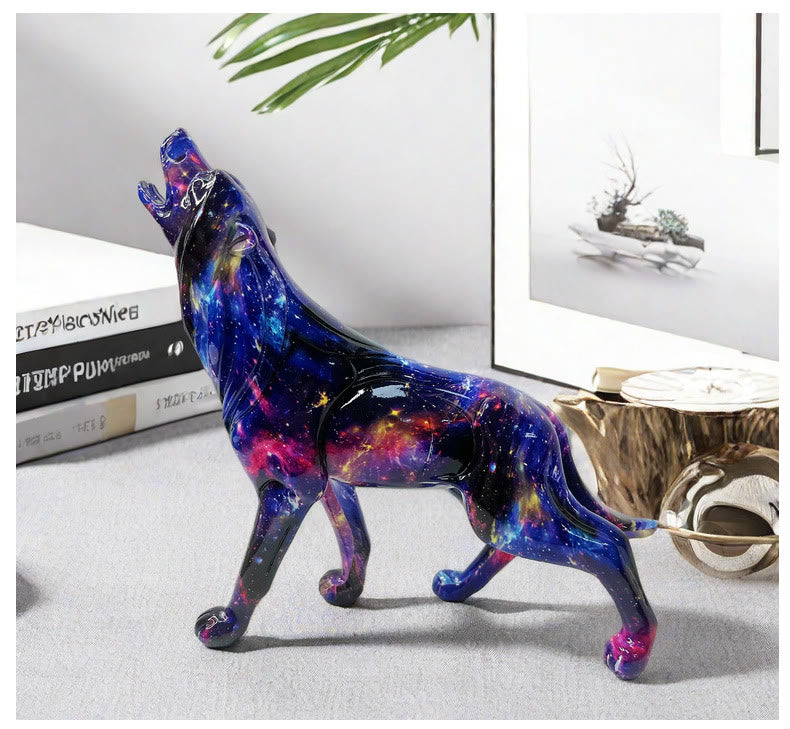 WorldNorse Starry Nebula Howling Wolf Decoration - Starry Sky Wolf - image 1