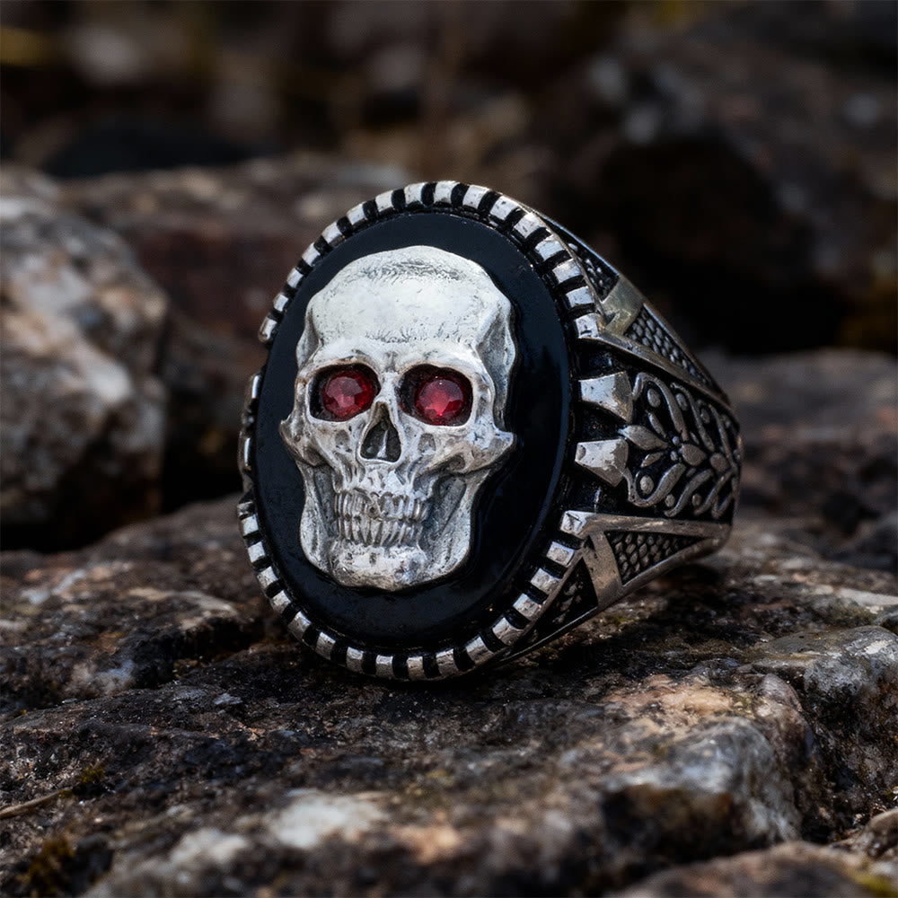 FREE Today: Gothic Skull with Red Eyes Signet Ring - image 3
