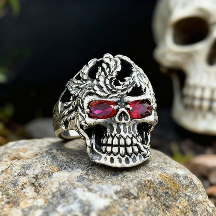 FREE Today: Ruby Eyes Skull Men Ring - US 12 - image 0