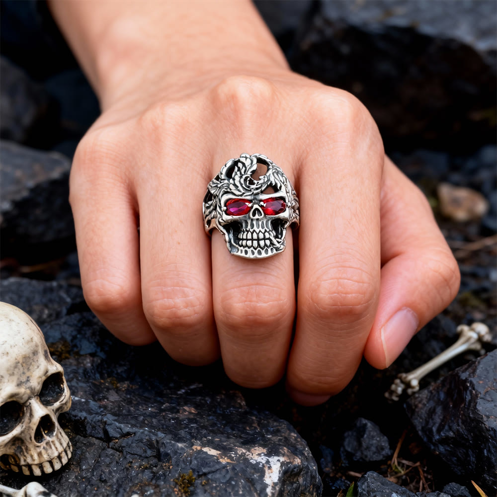 FREE Today: Ruby Eyes Skull Men Ring - image 1