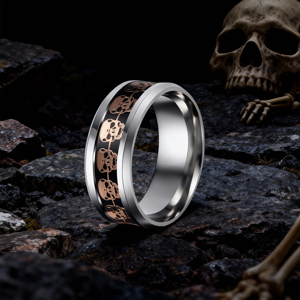 FREE Today: Gothic Stainless Steel Skull Head Ring - Black Gold & Silver - US 13 - image 12