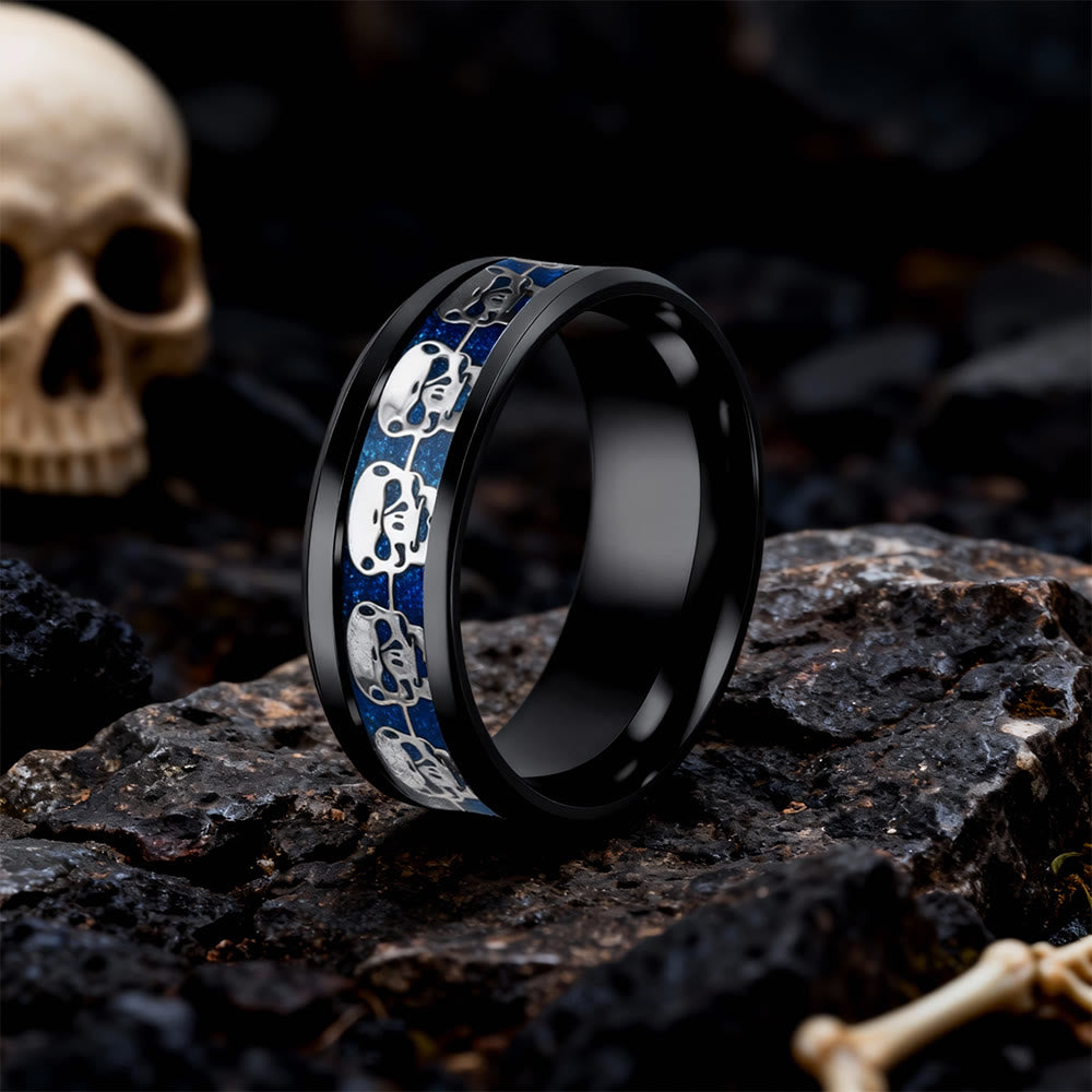 FREE Today: Gothic Stainless Steel Skull Head Ring - Blue & Black - US 13 - image 6