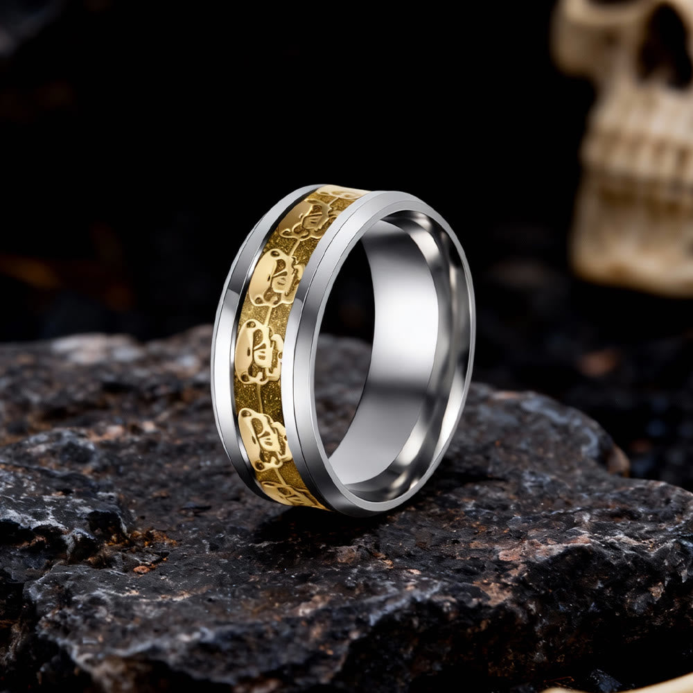 FREE Today: Gothic Stainless Steel Skull Head Ring - Gold - US 13 - image 0